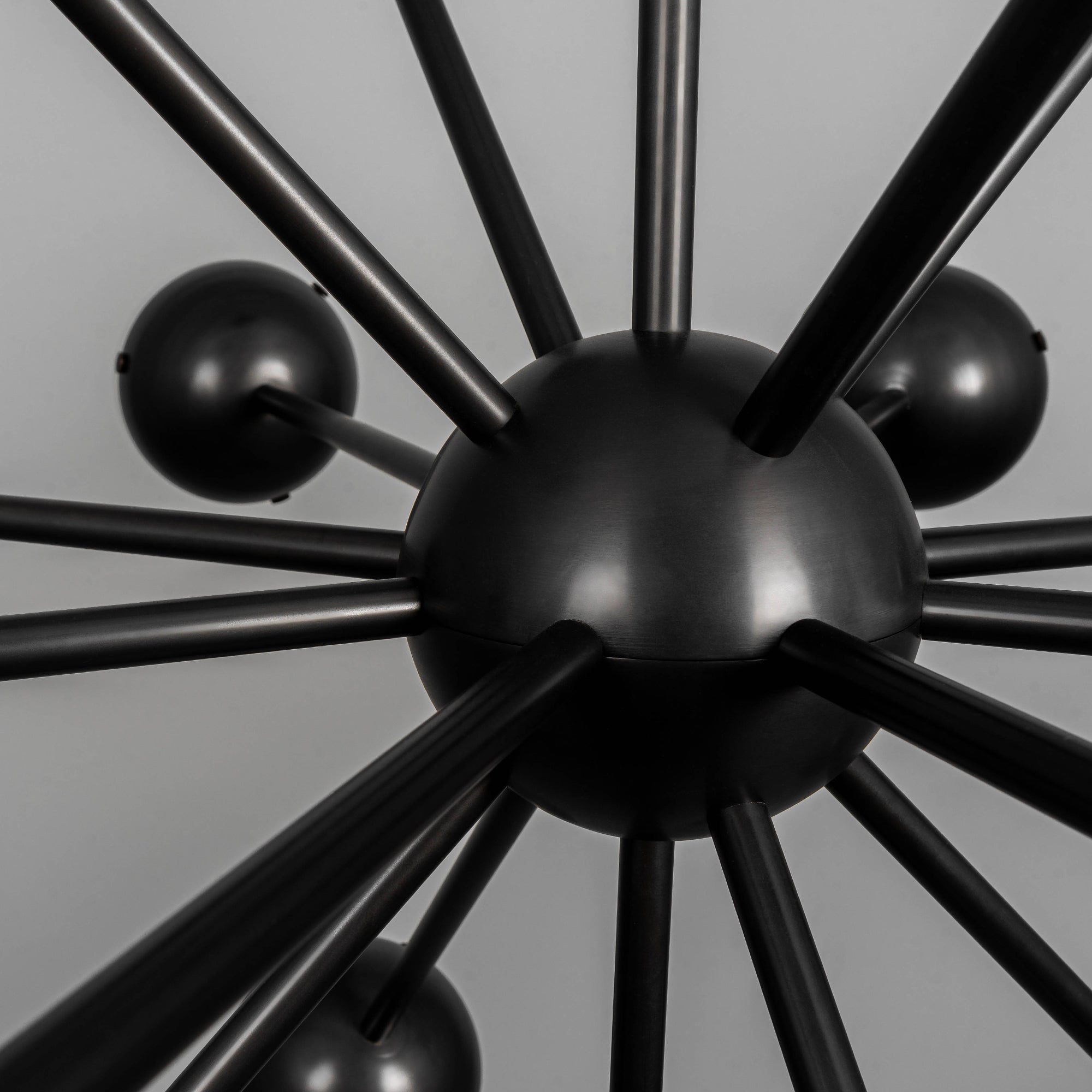 Schwung Molecule Spark Round 17 Black Gunmetal Frosted Hemisphere Chandelier